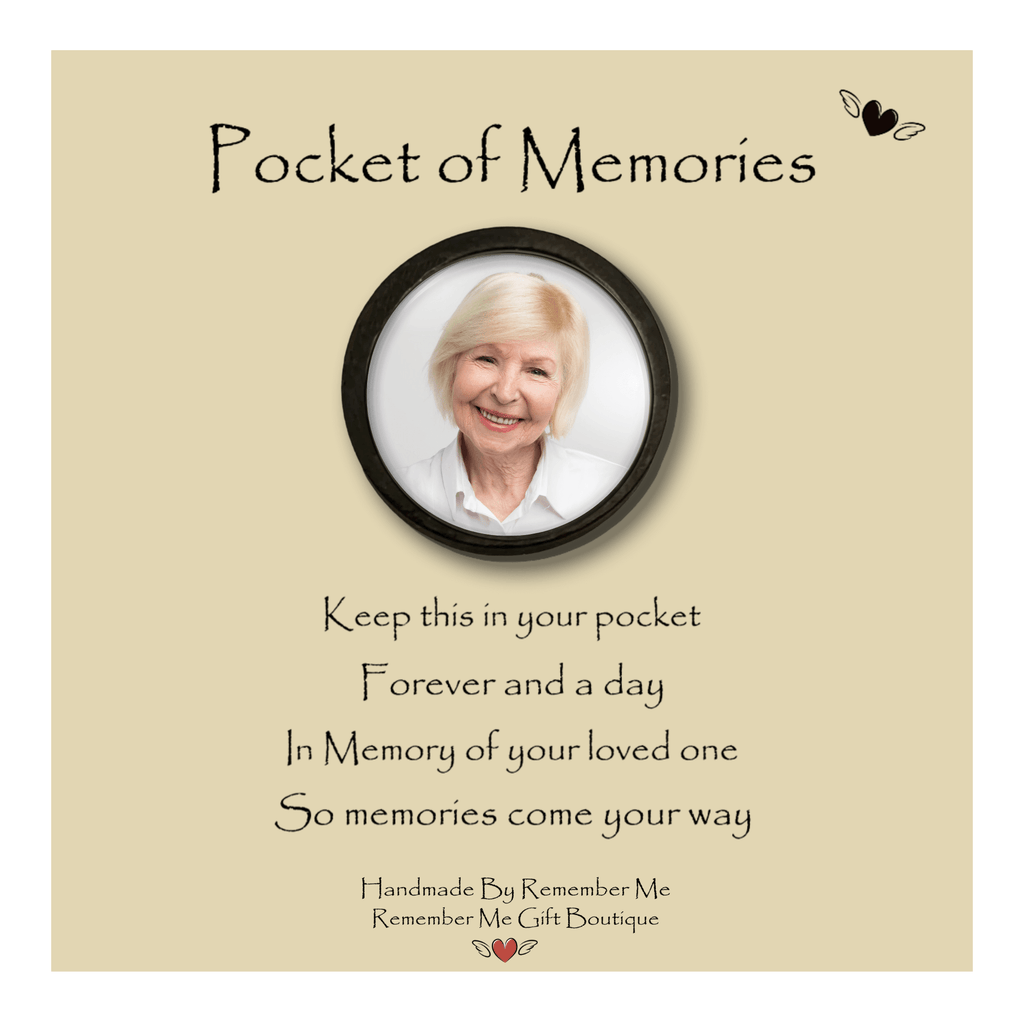 memorial pocket stone grief photo picture coin gift gifts sympathy gift idea for man men handmade by remember me gift message card loss