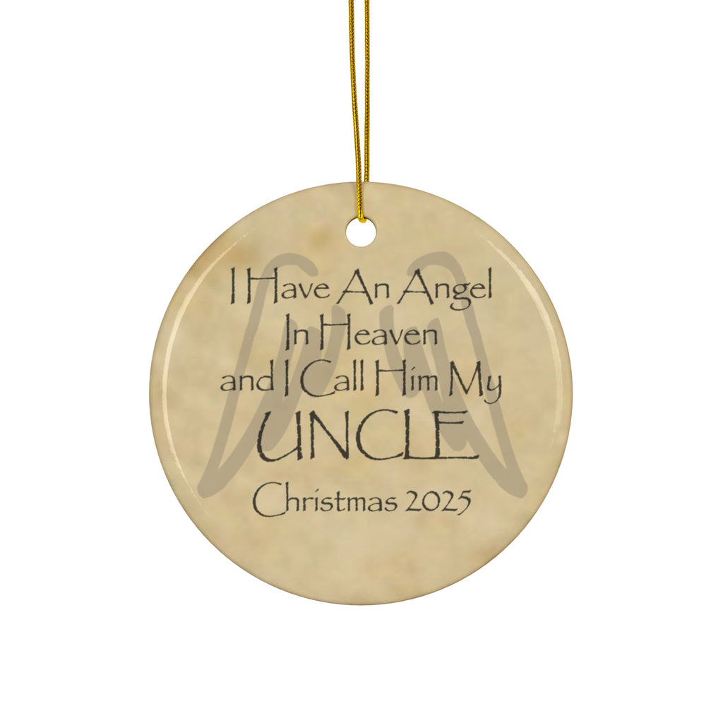 Angel Uncle in Heaven Memorial Christmas Ornament