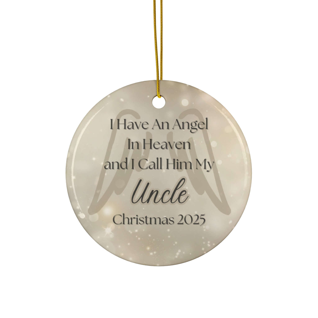 Uncle in Heaven AngelMemorial Christmas Ornament