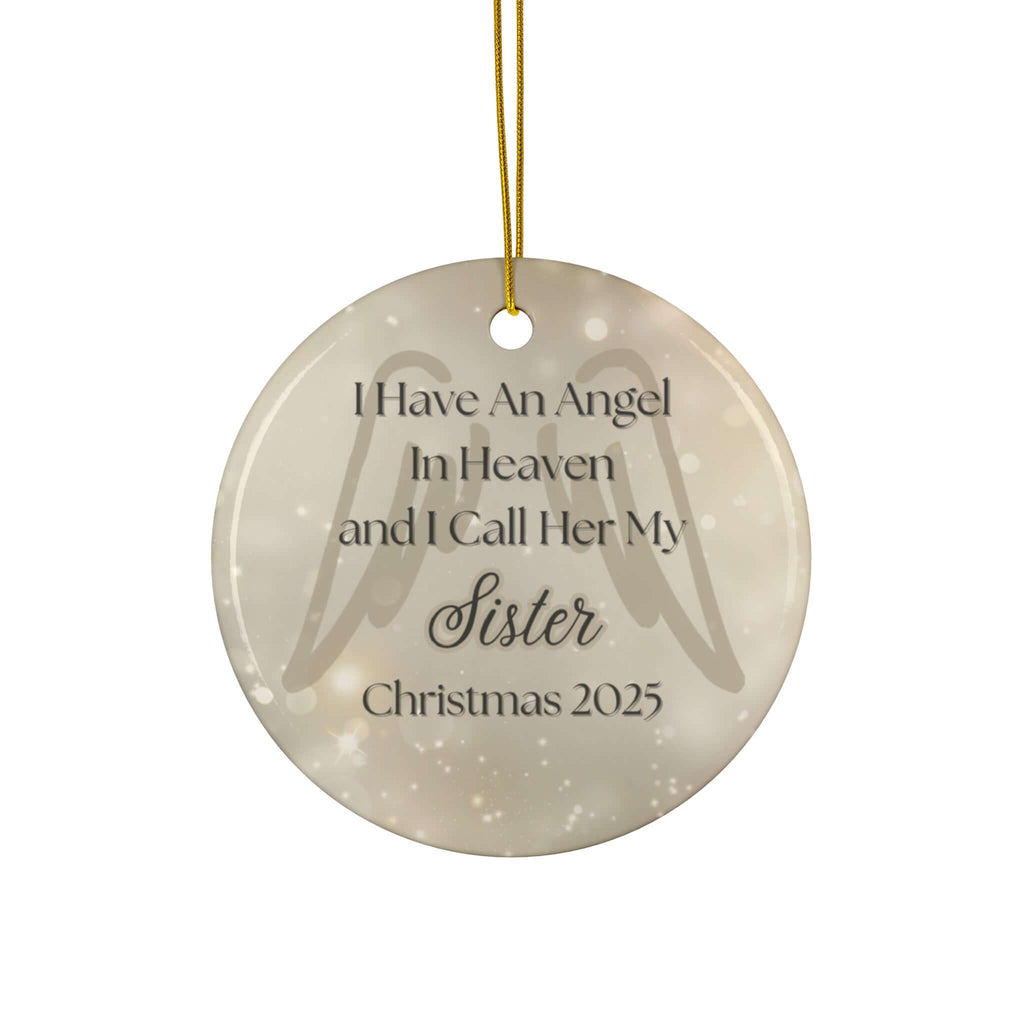 Sister in Heaven Angel Christmas Memorial Ornament