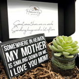 mother in heaven succulent heavenly hugs grief gift box send a hug condolence for funeral with optional memorial bracelet and coaster with stand