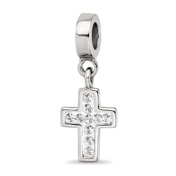 Clear Preciosa Crystal Cross Dangle Bead Compatible Charm