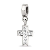 Clear Preciosa Crystal Cross Dangle Bead Compatible Charm