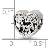 Mom Heart Bead Compatible Memorial Charm for Bracelet