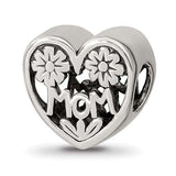 Mom Heart Bead Compatible Memorial Charm for Bracelet