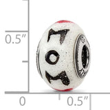 Mom with Hearts Italian Glass Bead Memorial Charms for Bracelet