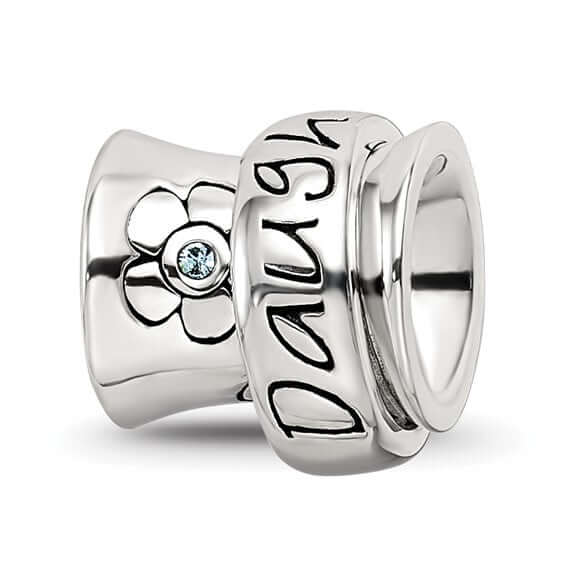 Crystals Spinner Daughter Compatible Bead Memorial Charm for Bracelet