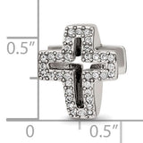 Crystals Pavé Open Cross Bead Compatible Memorial Charms for Bracelet