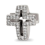 Crystals Pavé Open Cross Bead Compatible Memorial Charms for Bracelet