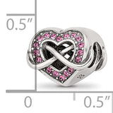 Crystal Infinity Symbol in Heart Compatible Bead