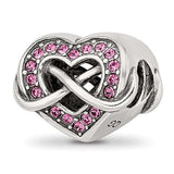 Crystal Infinity Symbol in Heart Compatible Bead