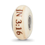 Hand Painted Religious Cream Glass Bead Compatible Charm