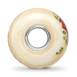 Hand Painted Cream Glass Compatible Bead Charms for Bracelet