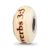 Hand Painted Cream Glass Compatible Bead Charms for Bracelet