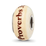 Hand Painted Cream Glass Compatible Bead Charms for Bracelet