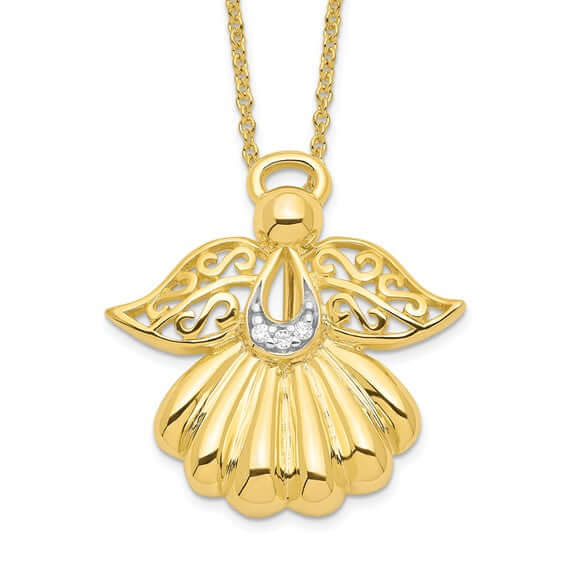 CZ Angel of Remembrance In Loving Memory Necklace