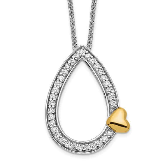CZ A Tear of Love In Loving Memory Necklace
