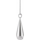 tear shaped christian sterling silver urn for ashes cremation necklace by deborah j birdoes. handmade by remember me and remember me gift boutique jewelry and gifts online