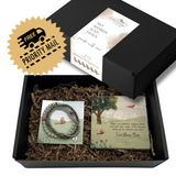 Cardinal Memorial Bead Bracelet and Coaster Hug in a Box