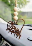 memorial candle and angel wing heart car rear view mirror charm heavenly hugs grief gift box send a hug condolence for funeral with optional memorial bracelet and coaster with stand