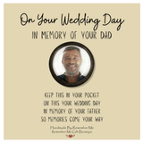 pocket token for groom in memory of loved one picture coin photo charm wedding day from bride for groom in memory of mother father mom dad