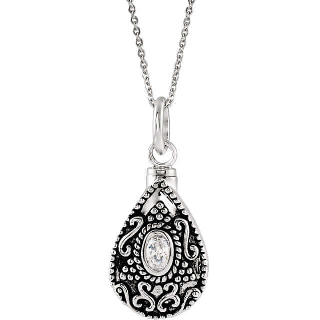 urn jewelry, ashes necklace, sterling silver with birthstone, remember me gifts and jewelry