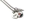 In Memory of Dad Jewelry, Memorial Photo Necklace - Remember Me Gifts - Remember Me