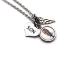 Photo Memorial, Loss of Son Remembrance Necklace, Remember Me Gifts - Remember Me