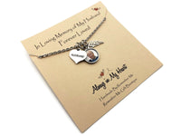Memorial Photo, Loss of Husband Remembrance Necklace, Remember Me Gifts - Remember Me