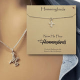 Sterling Silver Remembrance Necklace, Hummingbird Memorial - Remember Me Gifts - Remember Me