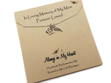 In loving memory of mom memorial necklace with infinity charm and angel wing