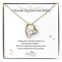 Loss of Brother Remembrance Heart Necklace with Message Card