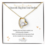 Loss of Brother Remembrance Heart Necklace with Message Card