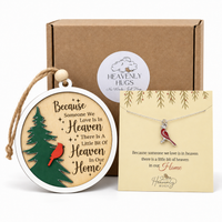 Sterling Silver Cardinal Memorial Necklace and Christmas Memorial Ornament