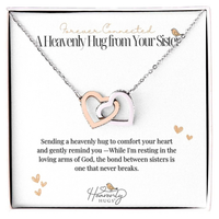 Loss of Sister Memorial Necklace with Interlocking Hearts