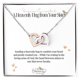 Loss of Sister Memorial Necklace with Interlocking Hearts