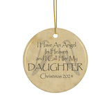 Angel Memorial Ornament - Daughter in Heaven