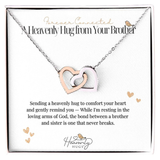 Loss of Brother Memorial Necklace with Interlocking Hearts