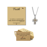 Cross Mustard Seed Necklace Christian Jewelry for Women