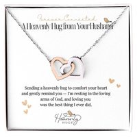 Loss of Husband Memorial Necklace with Interlocking Hearts