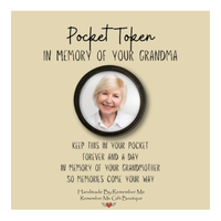 Photo Memorial Pocket Token Grandma - Sympathy Gift for Man