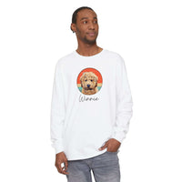 Cartoon Pet Tshirt Unisex Garment-dyed Long Sleeve T-Shirt