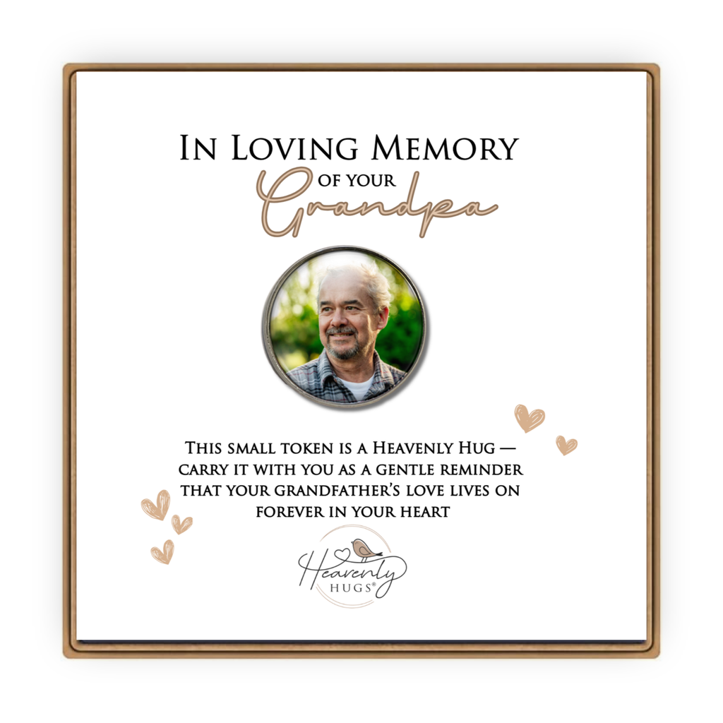 Photo Memorial Pocket Token Grandpa - Sympathy Gift for Man