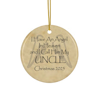 Uncle in Heaven Angel Memorial Christmas Ornament