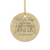 Uncle in Heaven Angel Memorial Christmas Ornament