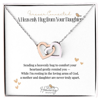 Loss of Daughter Memorial Necklace with Interlocking Hearts