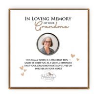 Photo Memorial Pocket Token Grandma - Sympathy Gift for Man