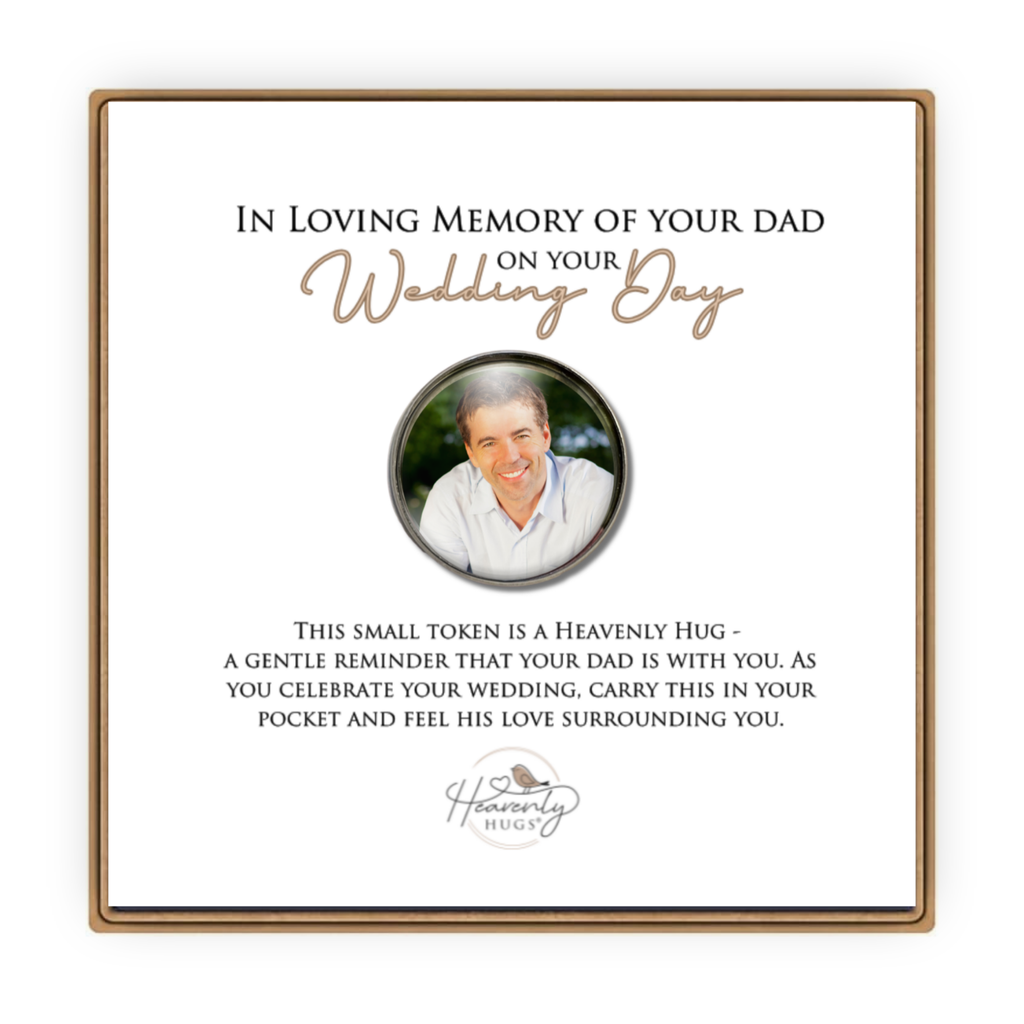 Wedding Memorial Picture Pocket Token in Memory of Dad