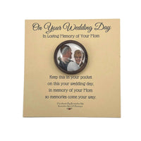 Wedding Memorial - Memorial Charm for Groom Pocket Token Mom