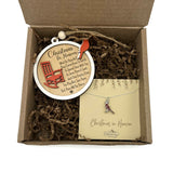 Sterling Silver Cardinal Memorial Necklace and Christmas in Heaven Ornament